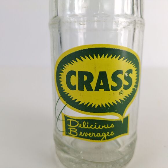 Vintage 1950s Crass Beverages ACL 6.5oz Glass Soda Bottle, Coca-Cola Bottling Co - Picture 4 of 7